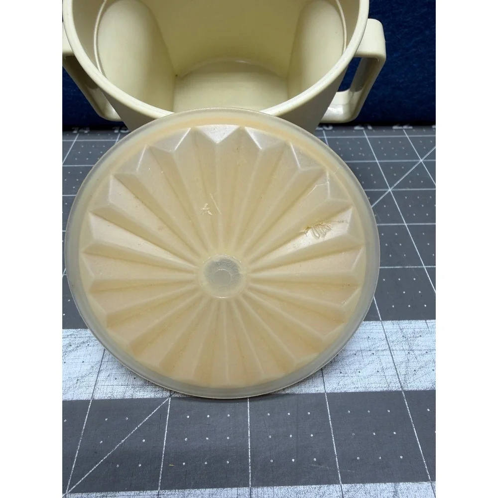 Tupperware Sugar Bowl Creamer Yellow 1415 8 Dual Handle Retro Kitchenware